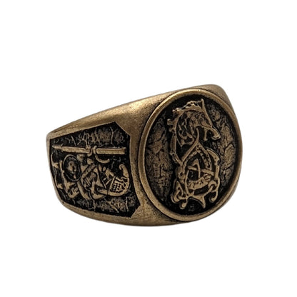 Fenrir wolf ring Norse Pagan Viking jewelry