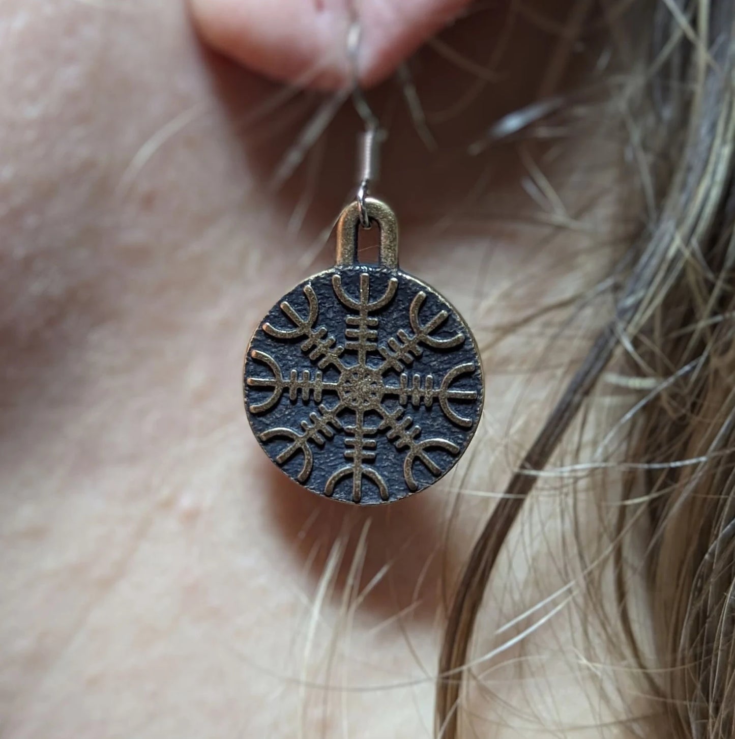 Helm of Awe earrings Viking jewelry Norse pagan