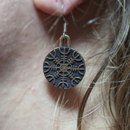 Helm of Awe earrings Viking jewelry Norse pagan