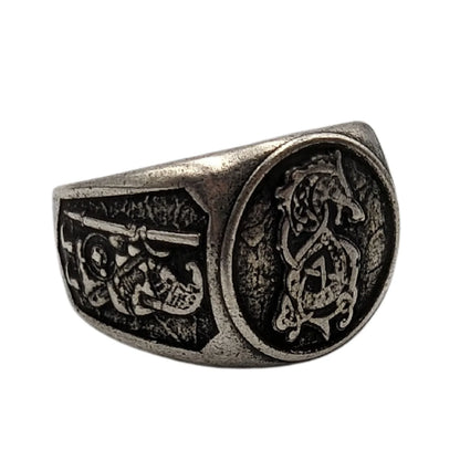 Fenrir wolf ring Norse Pagan Viking jewelry