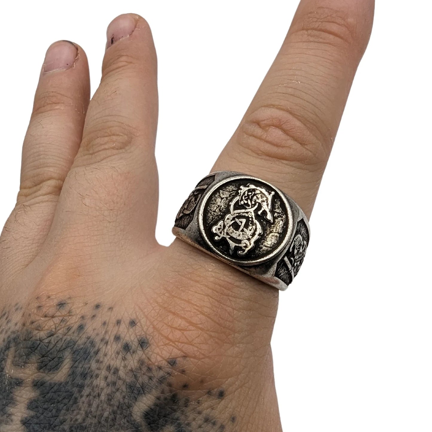 Fenrir wolf ring Norse Pagan Viking jewelry