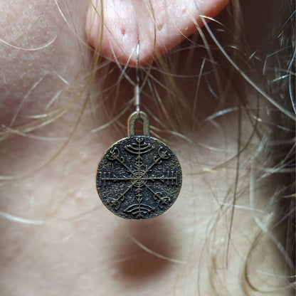 Veldismagn earrings Norse runes Pagan jewelry Yule gifts