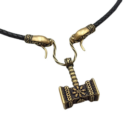 Mjolnir norse pendant Viking jewelry necklace | Thor hammer valknut necklace | Nordic jewelry