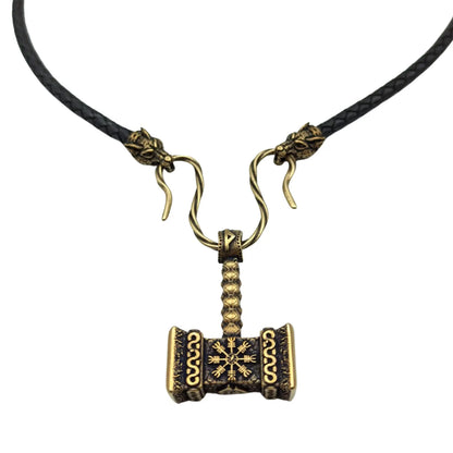 Mjolnir norse pendant Viking jewelry necklace | Thor hammer valknut necklace | Nordic jewelry