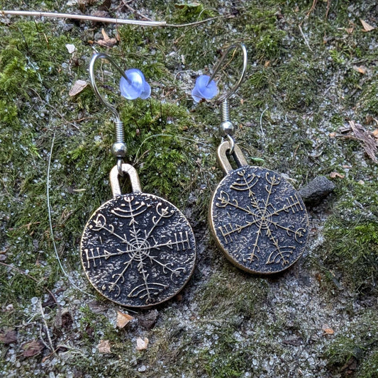 Veldismagn earrings Norse runes Pagan jewelry Yule gifts