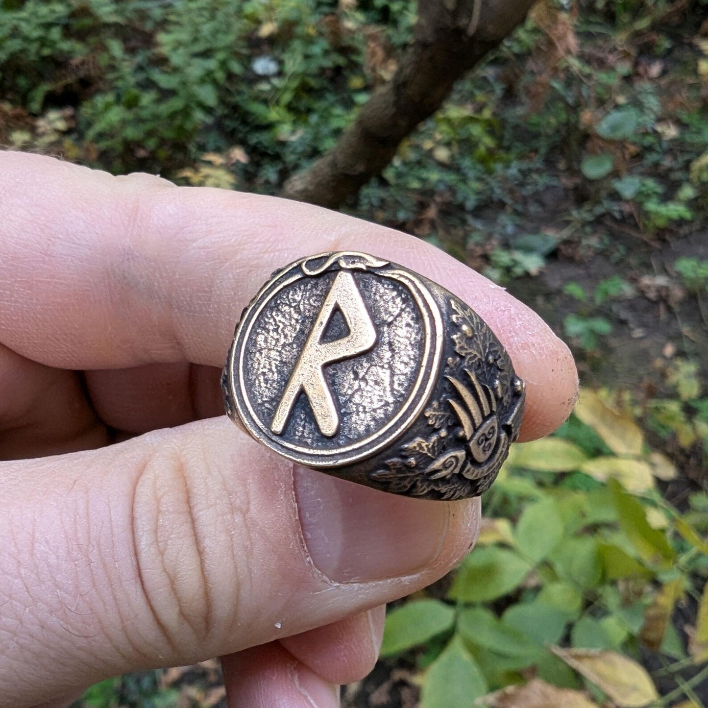 Raido rune signet ring Norse viking Pagan jewelry