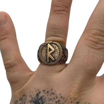 Raido rune signet ring Norse viking Pagan jewelry