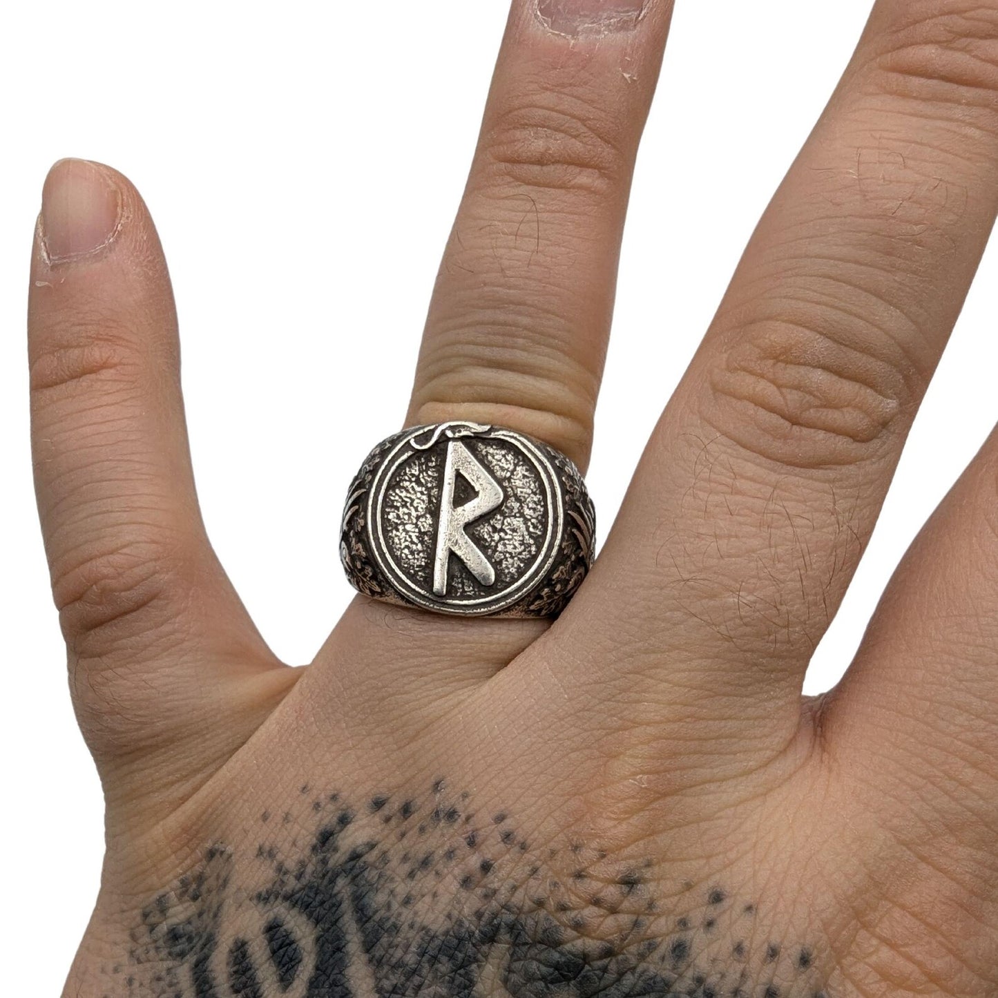 Raido rune signet ring Norse viking Pagan jewelry