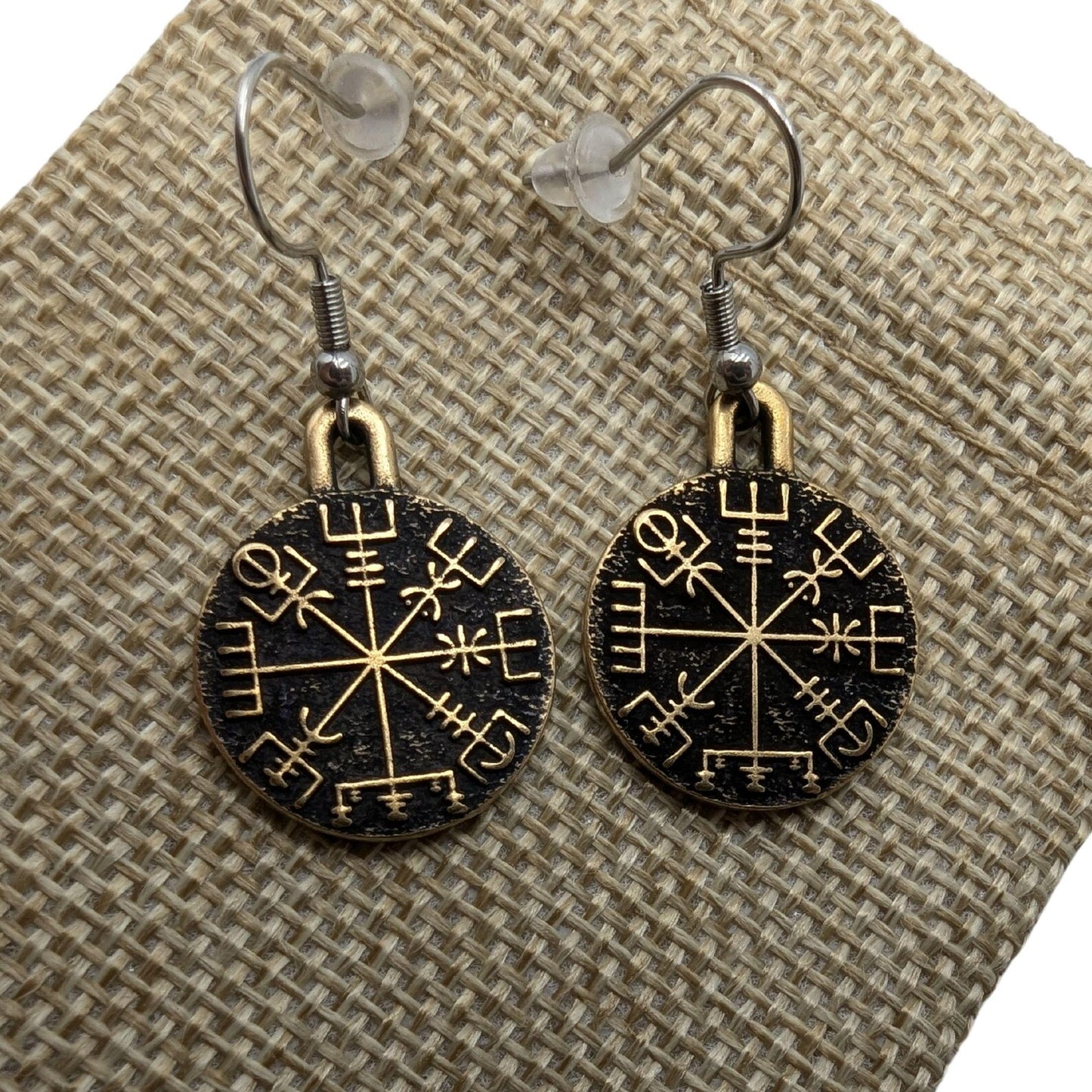 Vegvisir earrings Viking jewelry Norse pagan