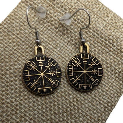 Vegvisir earrings Viking jewelry Norse pagan