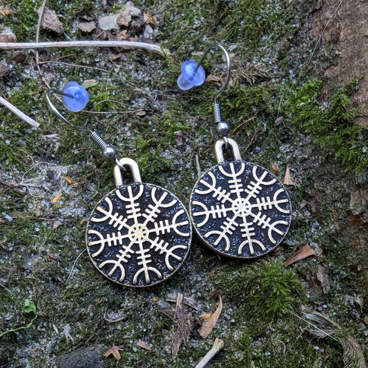 Helm of Awe earrings Viking jewelry Norse pagan