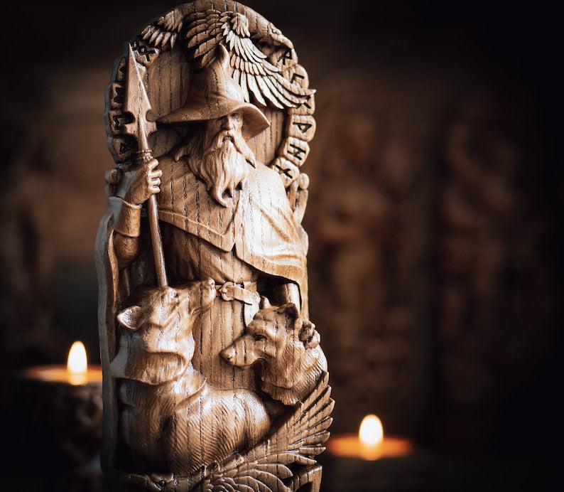 Odin statue, Allfather, Wotan, norse gods,