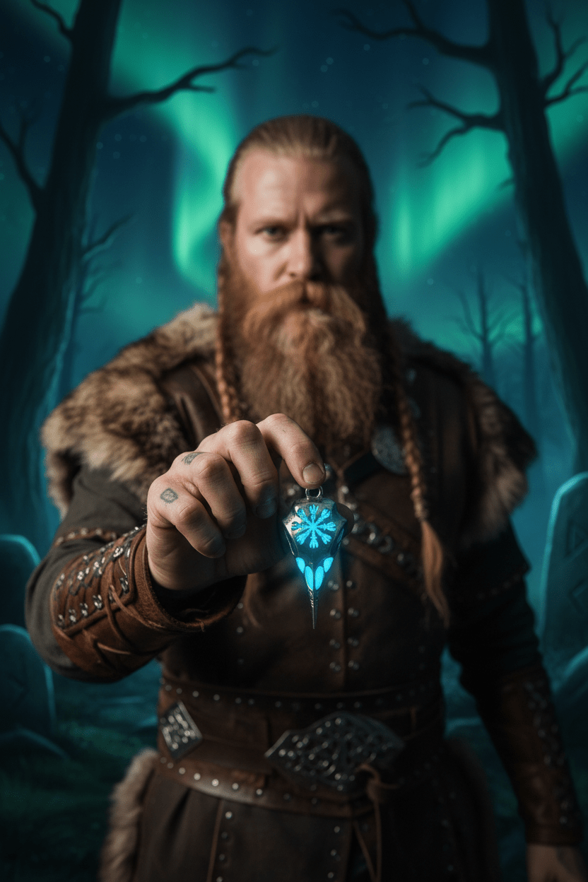 Luminous Viking Raven Skull Necklace – Viking jewelry | Norse runes & Nordic jewelry
