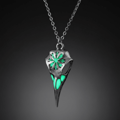 Luminous Viking Raven Skull Necklace – Viking jewelry | Norse runes & Nordic jewelry
