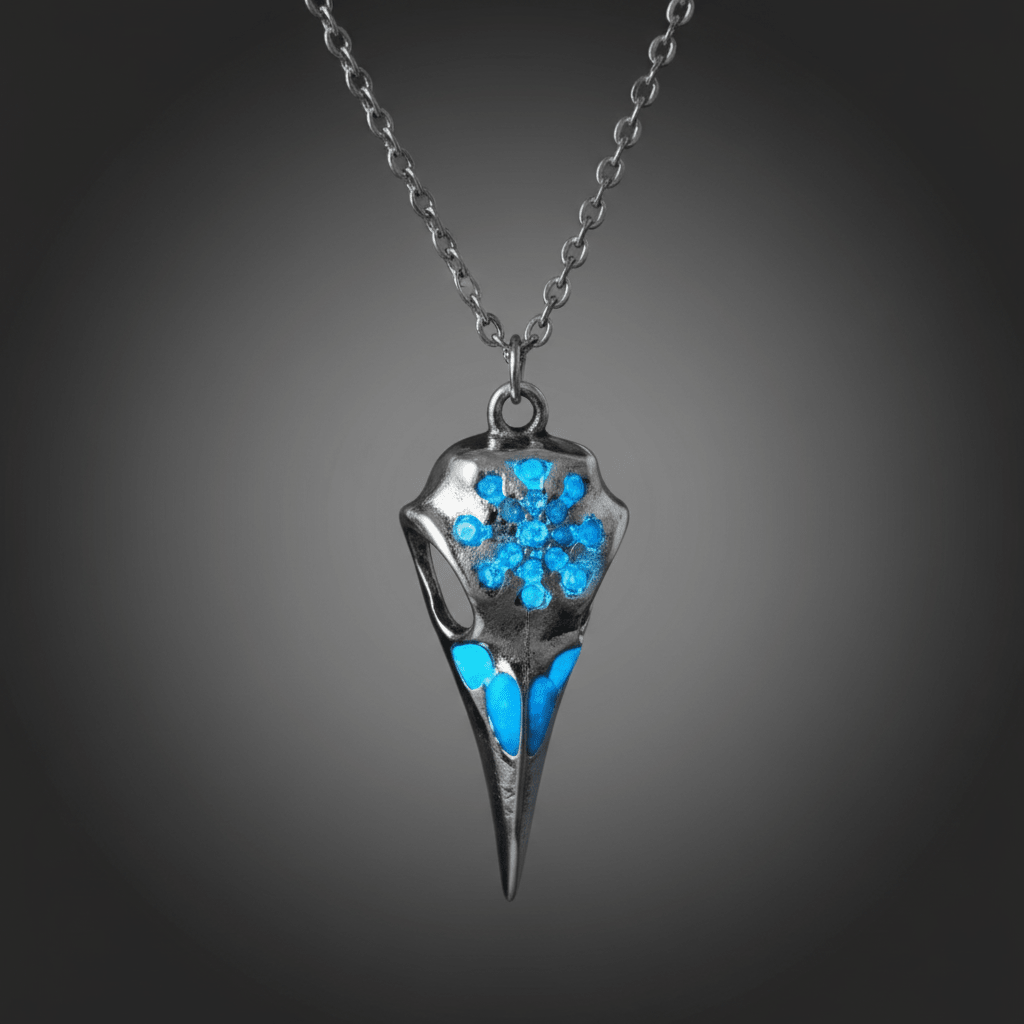 Luminous Viking Raven Skull Necklace – Viking jewelry | Norse runes & Nordic jewelry