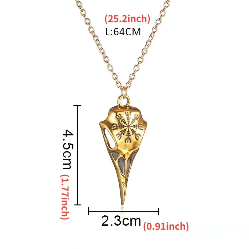 Luminous Viking Raven Skull Necklace – Viking jewelry | Norse runes & Nordic jewelry