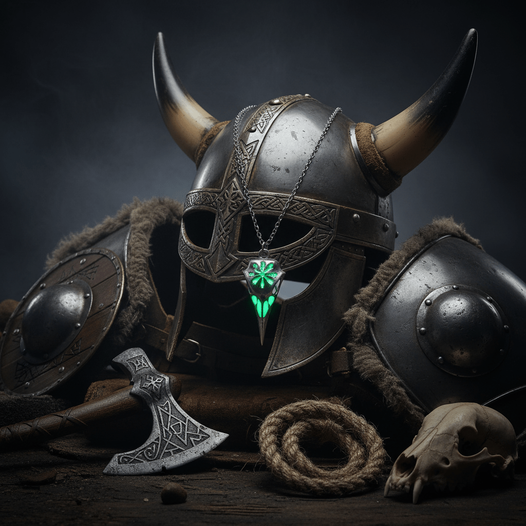 Luminous Viking Raven Skull Necklace – Viking jewelry | Norse runes & Nordic jewelry