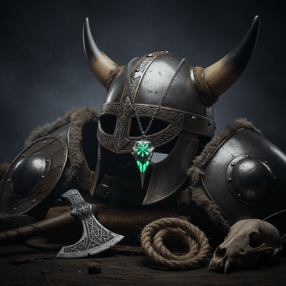 Luminous Viking Raven Skull Necklace – Viking jewelry | Norse runes & Nordic jewelry