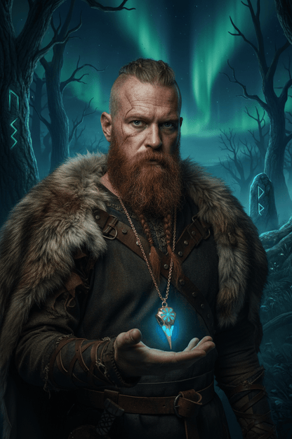 Luminous Viking Raven Skull Necklace – Viking jewelry | Norse runes & Nordic jewelry