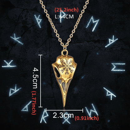 Luminous Viking Raven Skull Necklace – Viking jewelry | Norse runes & Nordic jewelry