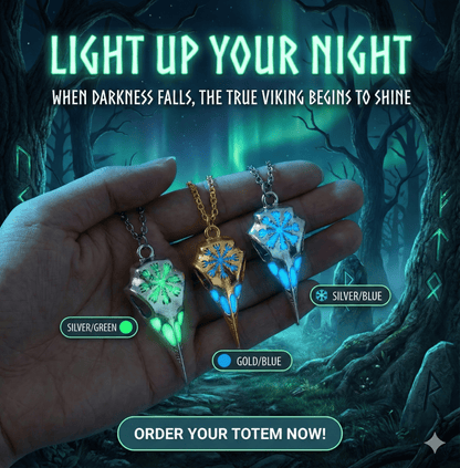Luminous Viking Raven Skull Necklace – Viking jewelry | Norse runes & Nordic jewelry