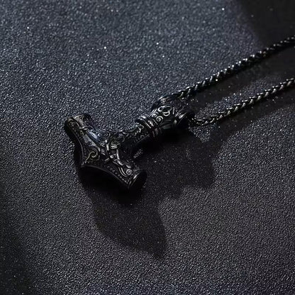 Mjolnir Thor Hammer Pendant Necklace – Viking jewerly | Norse runes & Nordic jewelry