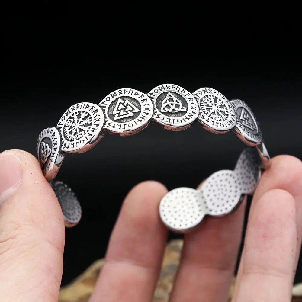 "Nordic Compass Valknut Bracelet – Men & Women" – Viking jewerly | Norse runes & Nordic jewelry