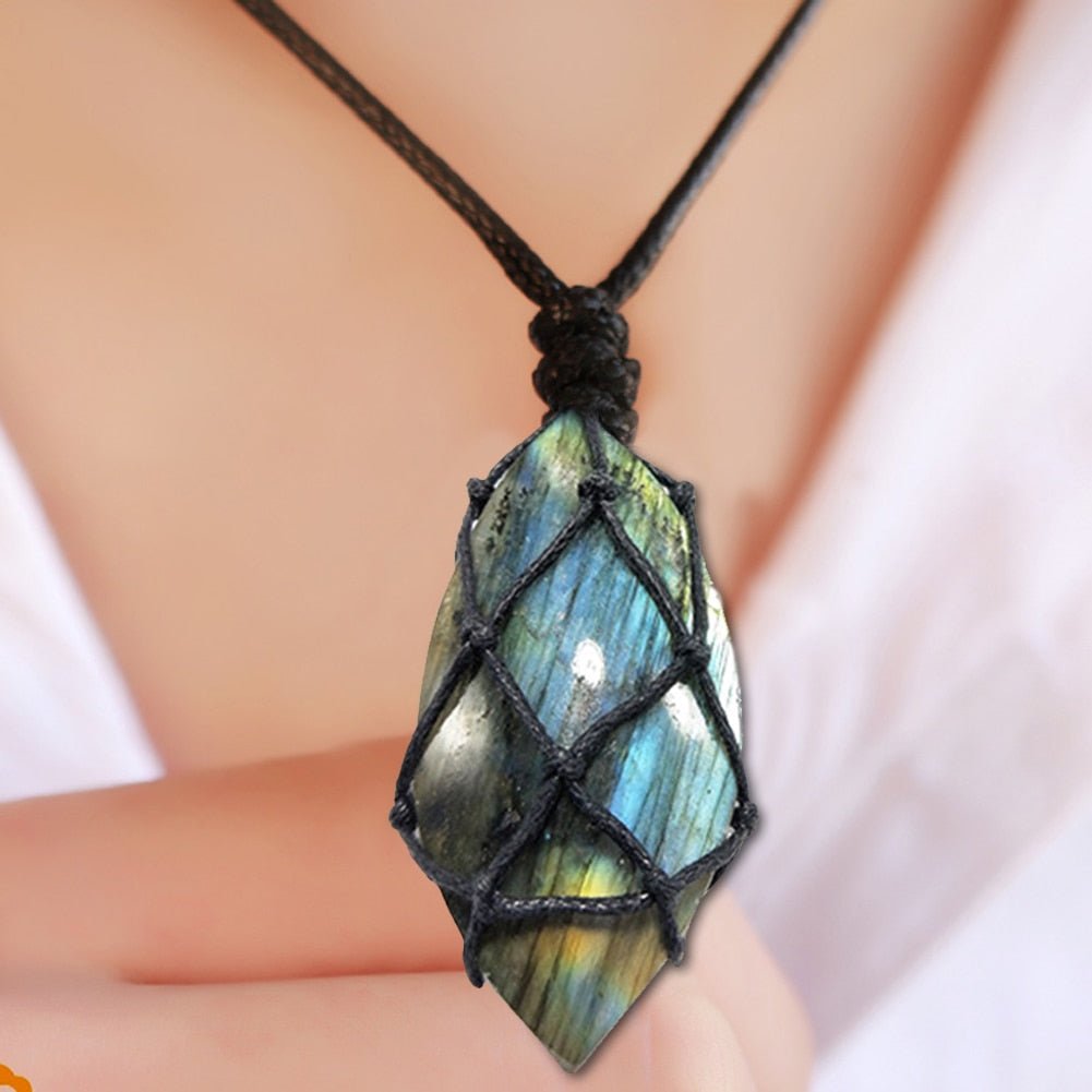 Northern Lights Stone — Labradorite Amulet – Viking Necklace | Norse runes & Nordic jewelry