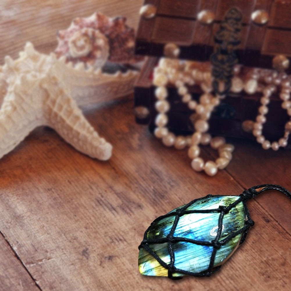 Northern Lights Stone — Labradorite Amulet – Viking Necklace | Norse runes & Nordic jewelry