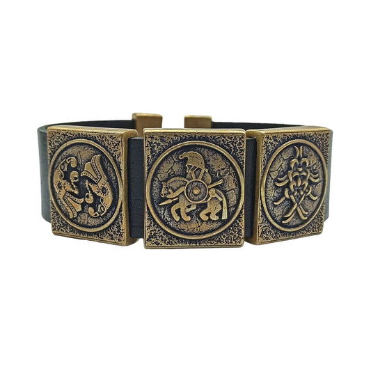 Odin leather wrist cuff bracelet | Viking jewelry men – Viking jewerly | Norse runes & Nordic jewelry