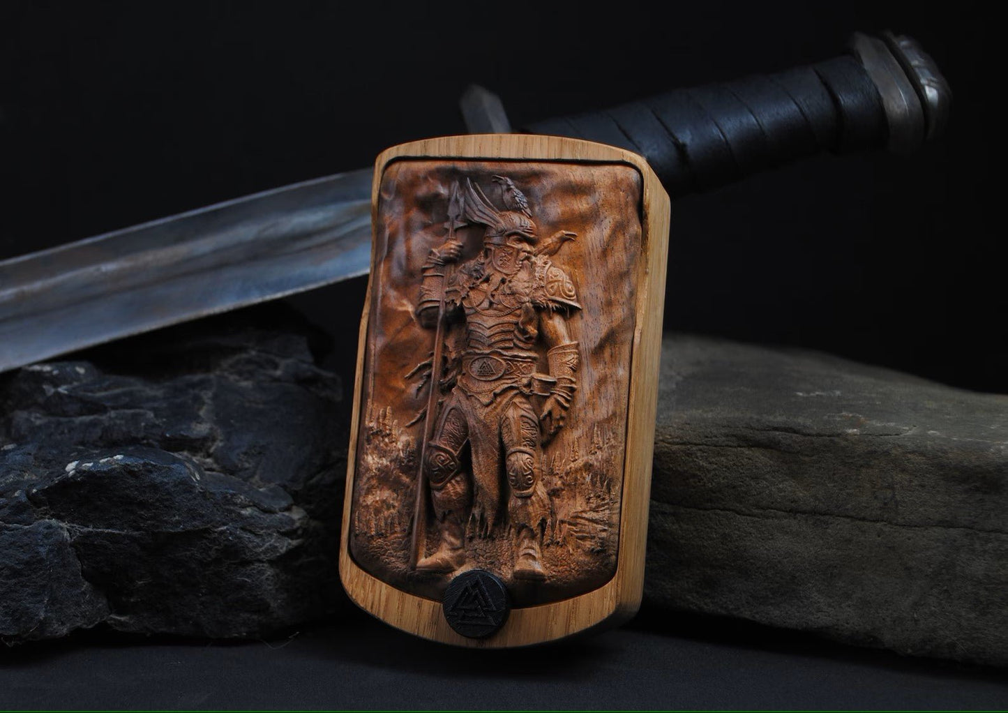 Odin & Thor Hammer Bog Oak Watch | Viking Symbols & Medieval Armor Design – Viking Accessories | Norse runes & Nordic jewelry