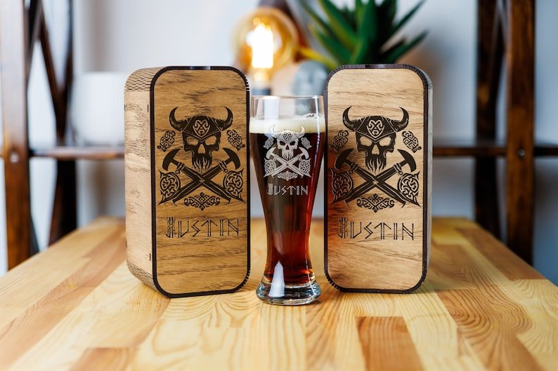 Personalized beer gift set Norse mythology – Viking Accessories | Norse runes & Nordic jewelry