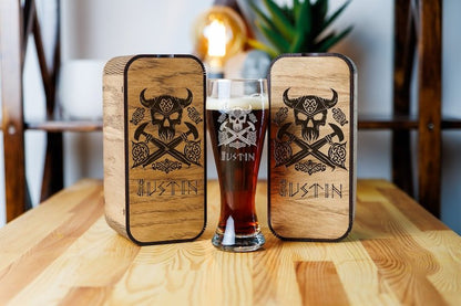 Personalized beer gift set Norse mythology – Viking Accessories | Norse runes & Nordic jewelry