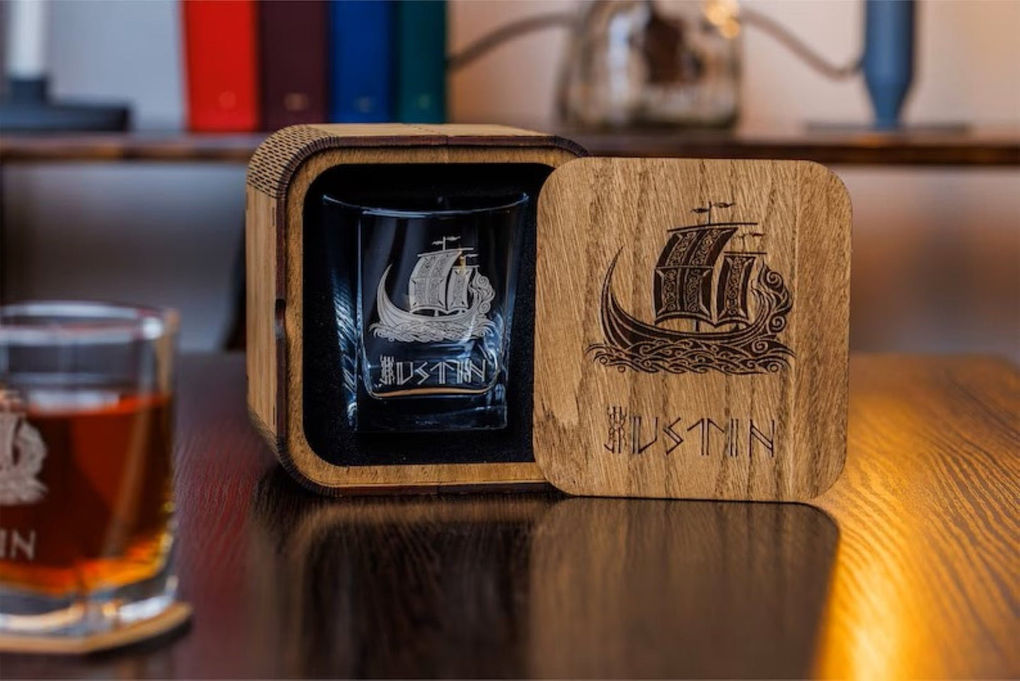 Personalized viking whiskey glass Whiskey glass set gift box – Viking Accessories | Norse runes & Nordic jewelry