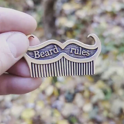 Metal custom beard comb mustache brush hipster gifts