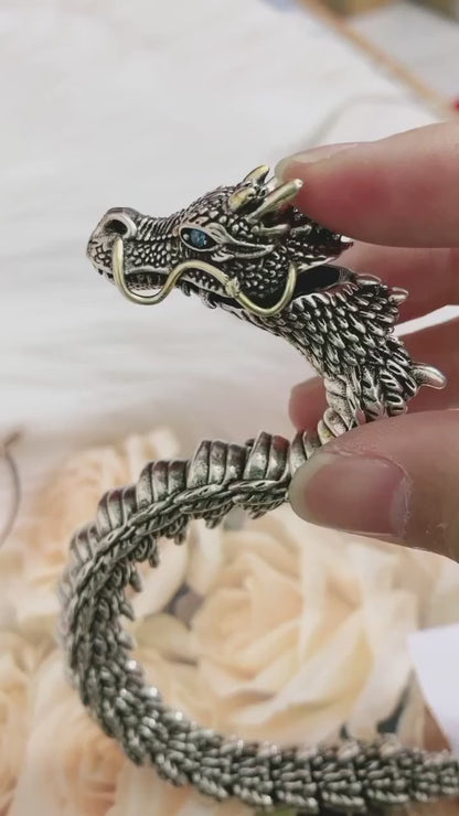 Viking Dragon Cuff Bracelet – Copper Bangle
