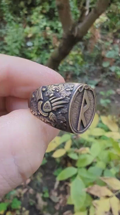 Raido rune signet ring Norse viking Pagan jewelry