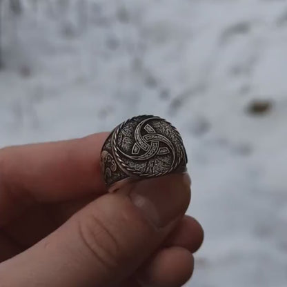 Triple horn of Odin ring | Viking jewelry men | Norse raven rings