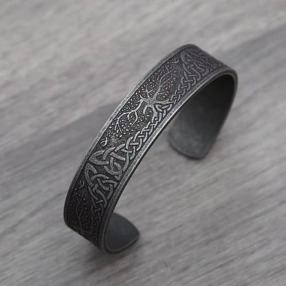 Punk Retro Nordic Viking Rune Bracelet for Men Women Stainless Steel Tree of Life Bracelet Fashion Amulet Jewelry Gift Wholesale – Viking | Norse runes & Nordic jewelry