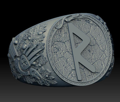 Raido rune signet ring Norse viking Pagan jewelry – Viking jewerly | Norse runes & Nordic jewelry