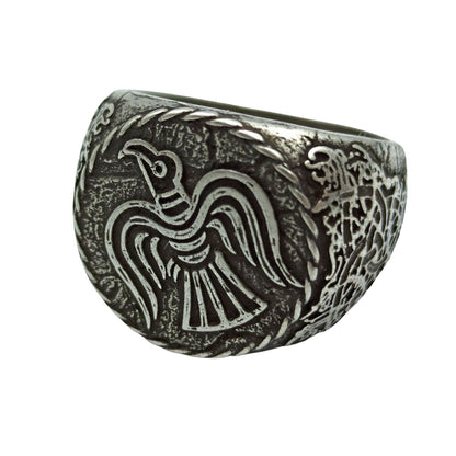 Raven banner ring | Norse Signet rings | Viking mens Jewelry – Viking jewerly | Norse runes & Nordic jewelry