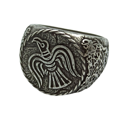 Raven banner ring | Norse Signet rings | Viking mens Jewelry – Viking jewerly | Norse runes & Nordic jewelry