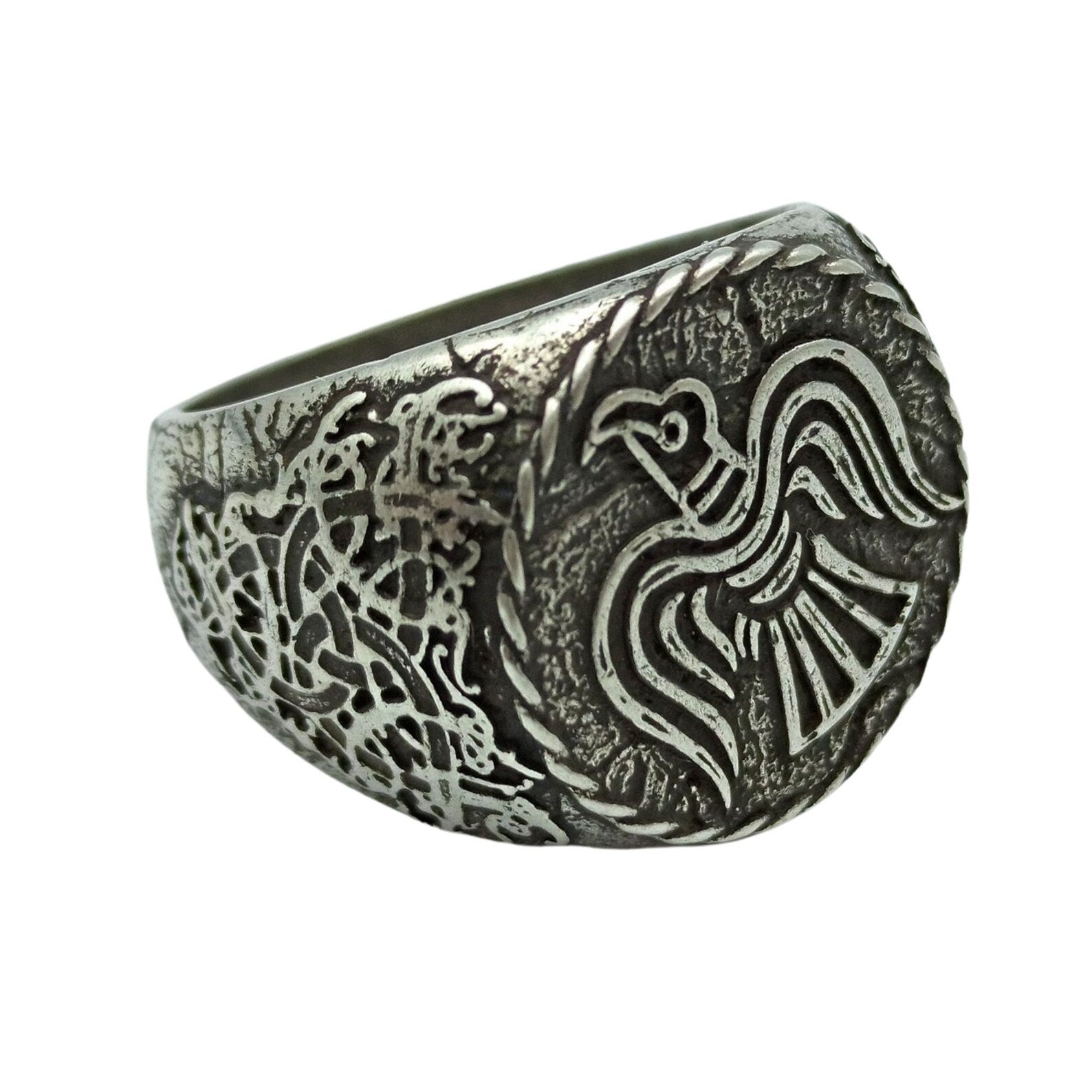 Raven banner ring | Norse Signet rings | Viking mens Jewelry – Viking jewerly | Norse runes & Nordic jewelry