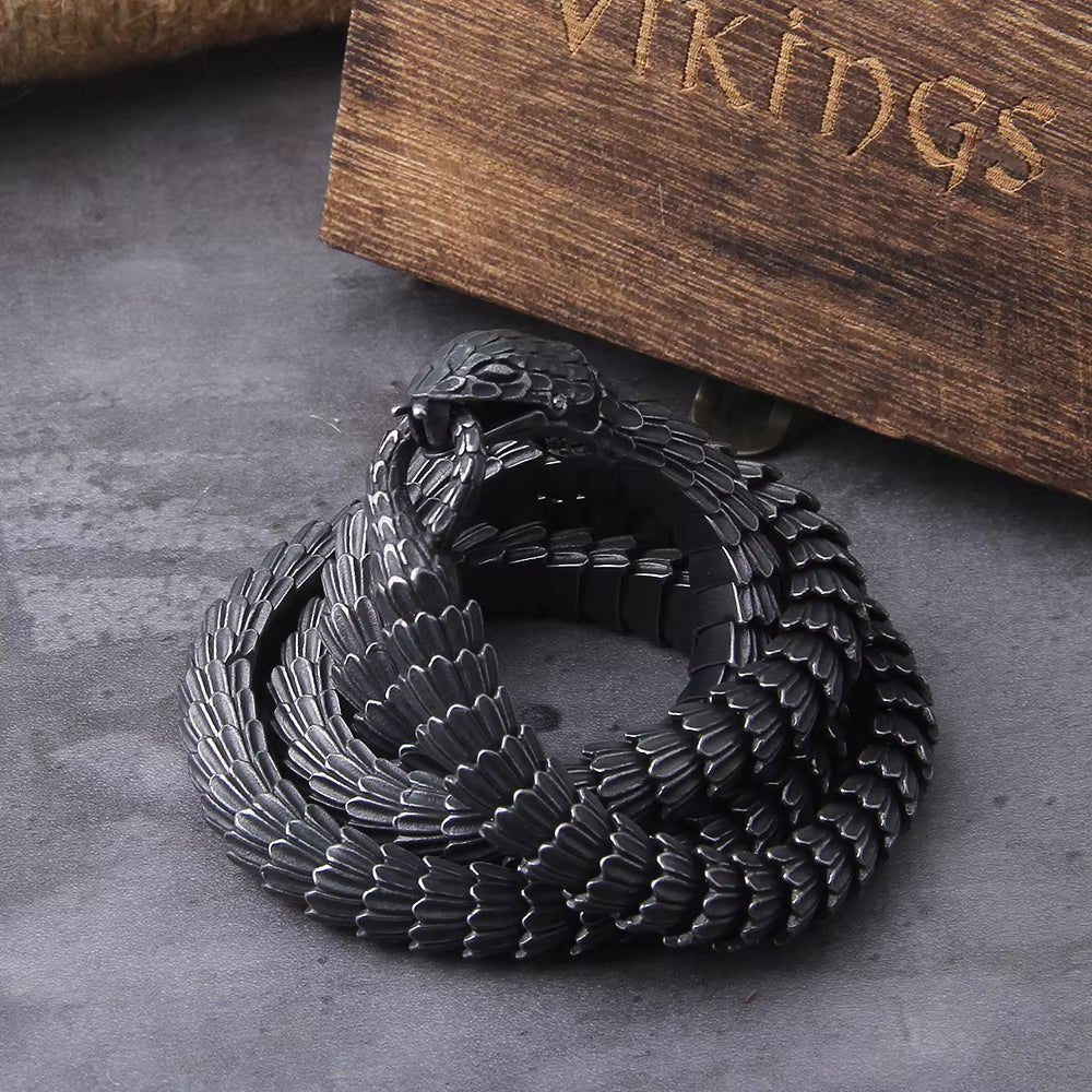 Stainless Steel Viking Ouroboros Necklace Men'S Punk Gothic Snake Necklace Fashion Biker Vintage Charm Jewelry Gift Wholesale – Viking | Norse runes & Nordic jewelry