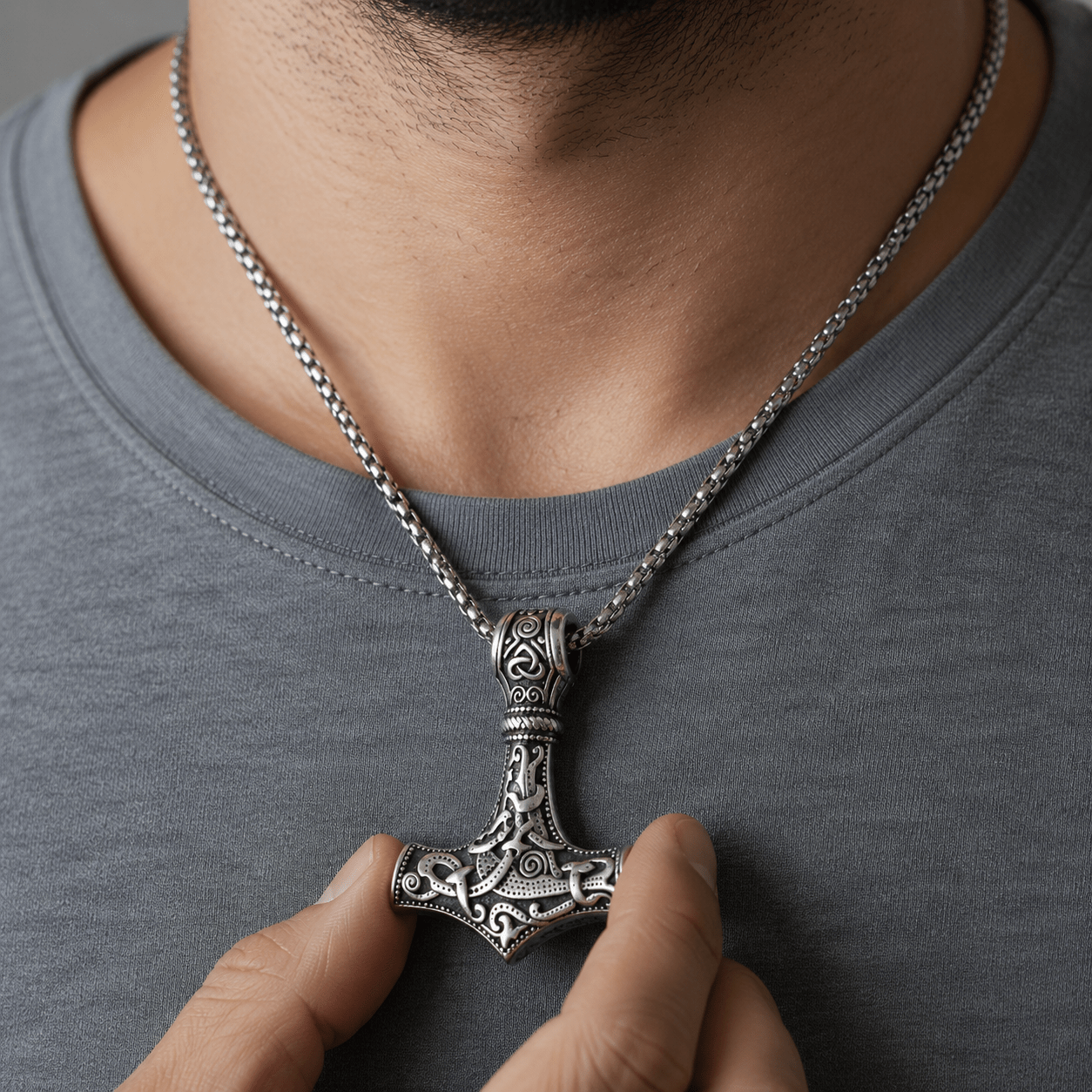 The Mjolnir of Thunder – Handcrafted Norse Legacy – Viking Necklaces & Pendants | Norse runes & Nordic jewelry