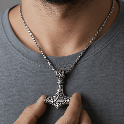 The Mjolnir of Thunder – Handcrafted Norse Legacy – Viking Necklaces & Pendants | Norse runes & Nordic jewelry