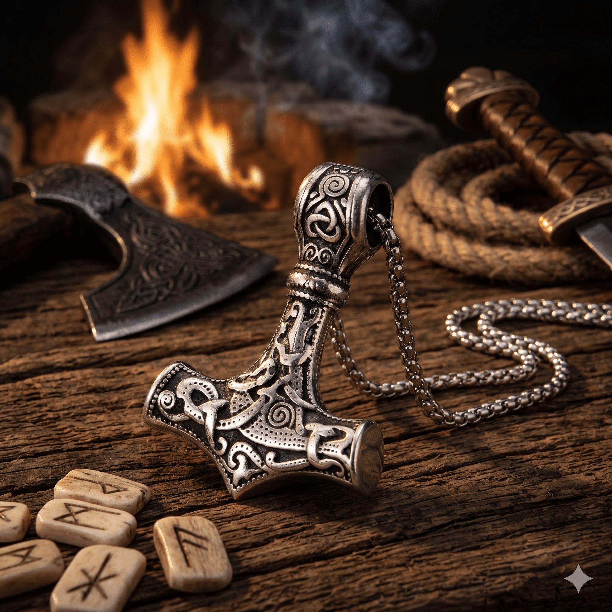 The Mjolnir of Thunder – Handcrafted Norse Legacy – Viking Necklaces & Pendants | Norse runes & Nordic jewelry