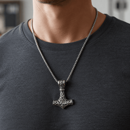 The Allfather's Arsenal — Mjolnir of Thunder pendant, Midnight Black