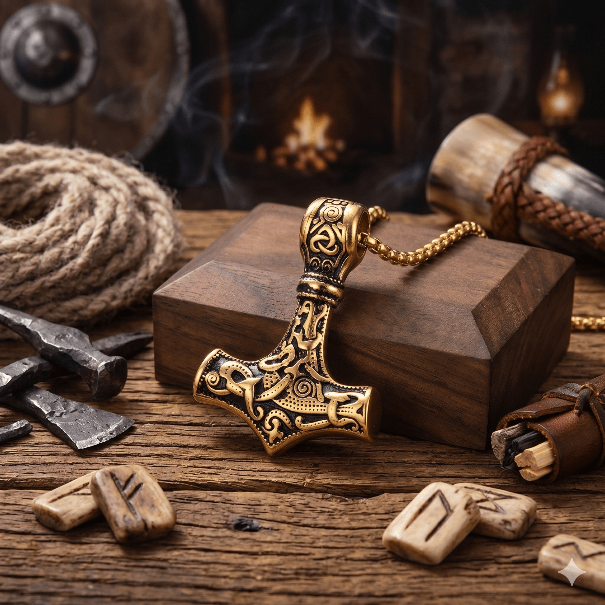 The Mjolnir of Thunder – Handcrafted Norse Legacy – Viking Necklaces & Pendants | Norse runes & Nordic jewelry