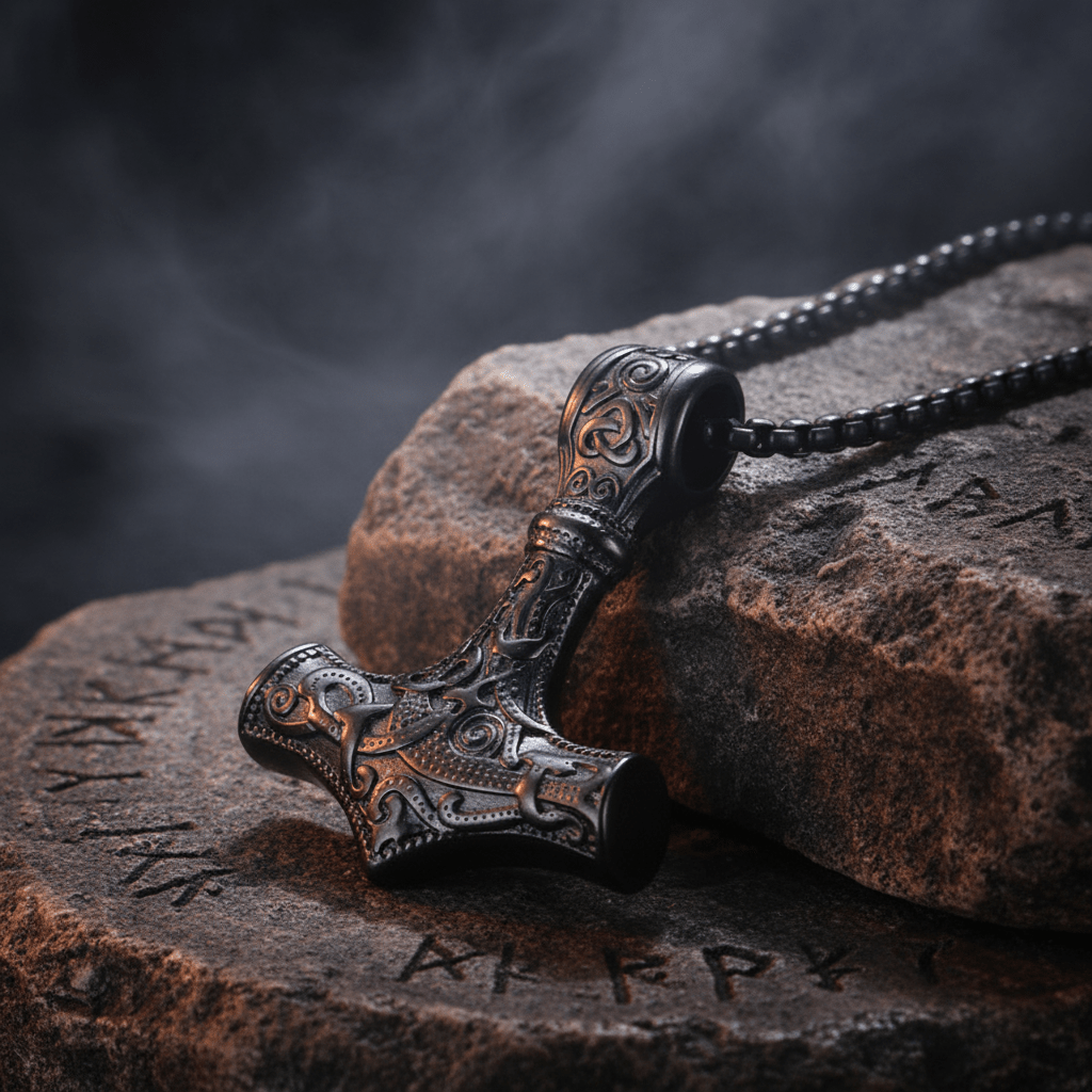 The Mjolnir of Thunder – Handcrafted Norse Legacy – Viking Necklaces & Pendants | Norse runes & Nordic jewelry